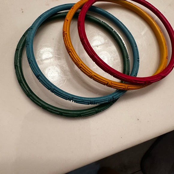 Colorful Textured Bangles Set - Picture 1 of 1